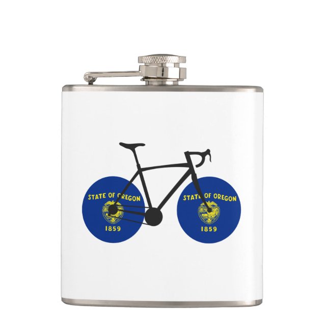 Petaca Ciclismo con bandera de Oregón (Anverso)