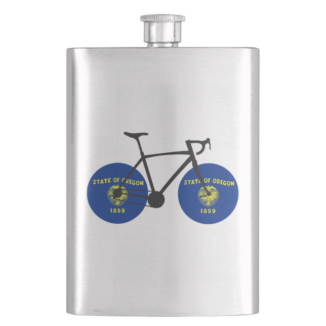 Petaca Ciclismo con bandera de Oregón (Anverso)