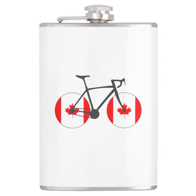 Petaca Ciclismo de bandera de Canadá (Anverso)