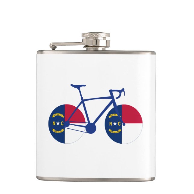 Petaca Ciclismo de bandera de Carolina del Norte (Anverso)