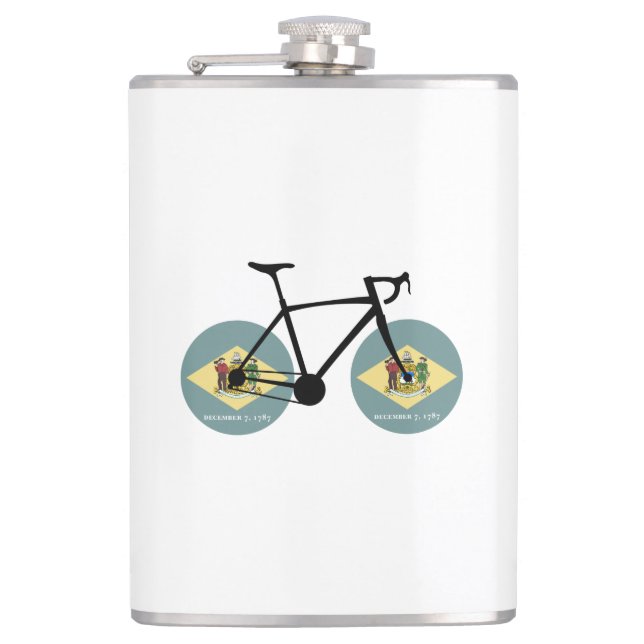 Petaca Ciclismo de bandera de Delaware (Anverso)