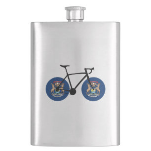 Petaca Ciclismo de la bandera de Michigan