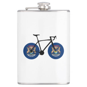 Petaca Ciclismo de la bandera de Michigan