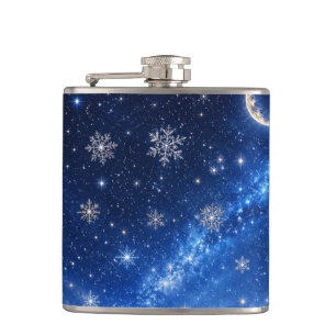PETACA CIELO ESTRELLADO AZUL BOTELLA DE AGUA CELESTE