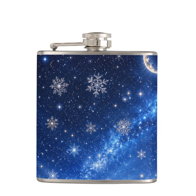 PETACA CIELO ESTRELLADO AZUL |  BOTELLA DE AGUA CELESTE (Anverso)