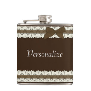 Petaca Cinta de lazo marrón de personalizable lazo frasco