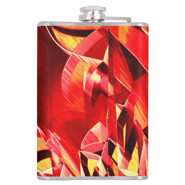 Petaca Cintas rojas rascadas simulando el movimiento (Reverso)