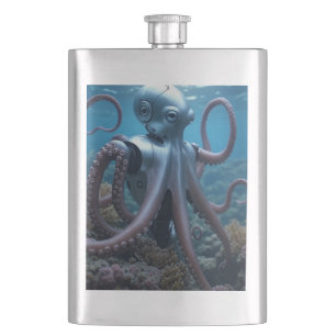 Petaca Círculo de acero inoxidable Cyber Octopus