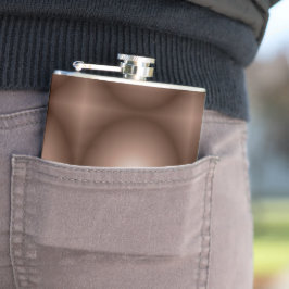 Petaca Círculo geométrico 3D Círculo oscuro Mocha marrón 