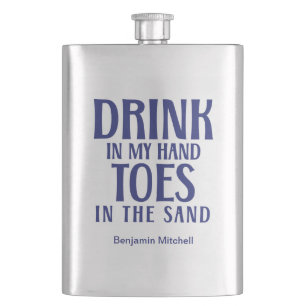 Petaca Cita de beber en mi mano Navy Modern Coastal