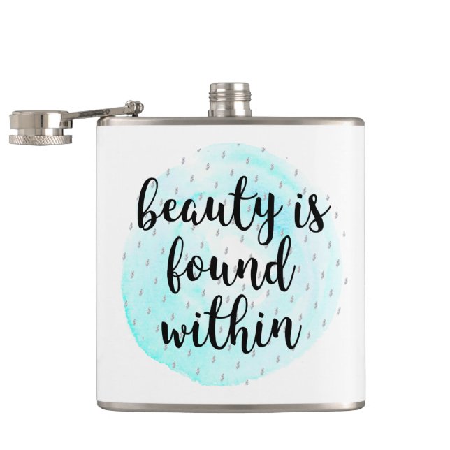 Petaca Cita de belleza acuarela (Abierto)