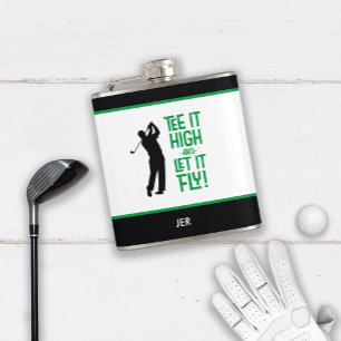 Petaca Cita de humor lindo de golf Deportes Playera negra