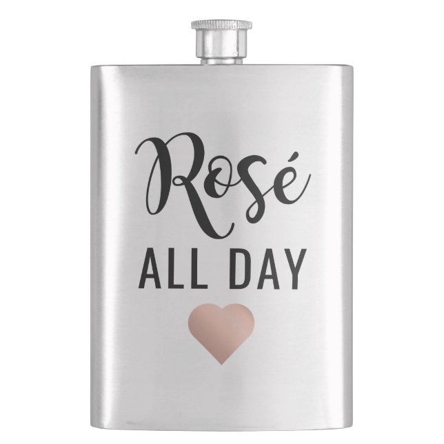 Petaca Cita divertida de corazón rosa todo el día (Anverso)