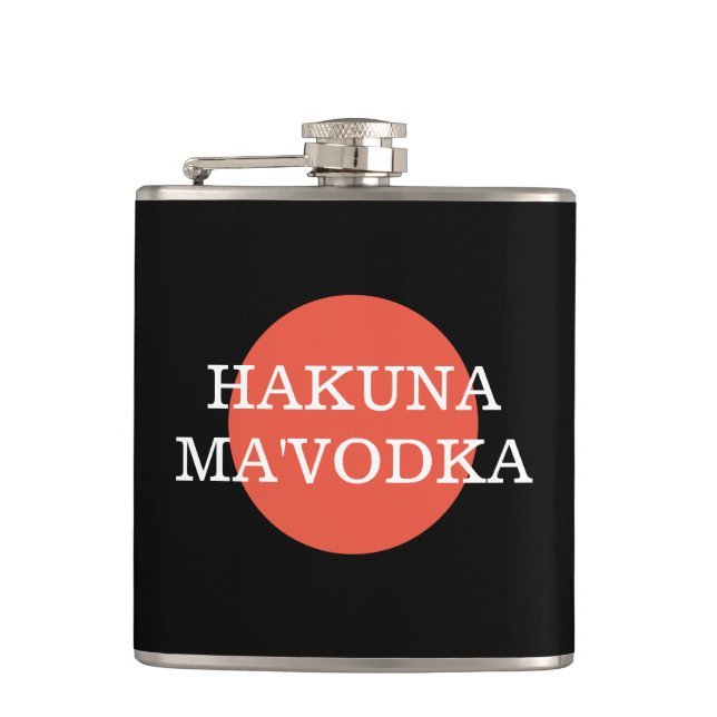 Petaca Cita divertida Hakuna Mamá parodia la bebida vodka (Anverso)