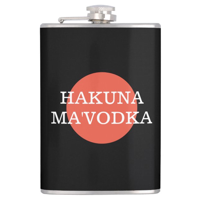Petaca Cita divertida Hakuna Mamá parodia la bebida vodka (Anverso)