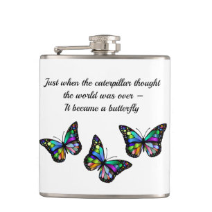 Petaca Cita Inspiradora de mariposa