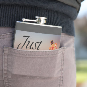 Petaca Cita "Just Coffee", frasco, humor, vacaciones