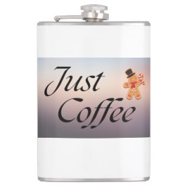 Petaca Cita "Just Coffee", frasco, humor, vacaciones