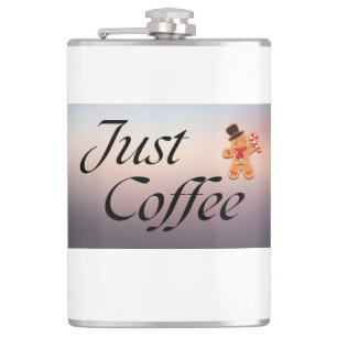 Petaca Cita "Just Coffee", frasco, humor, vacaciones