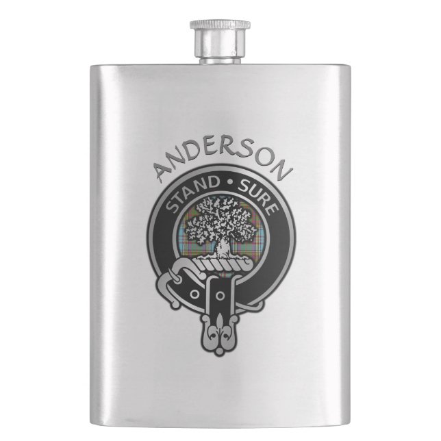 Petaca Clan Anderson Escudo y Tartan Flask (Anverso)