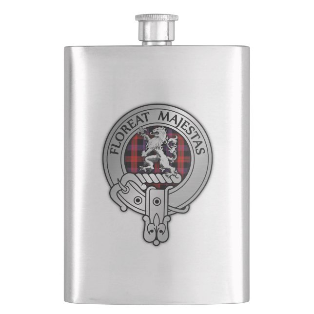 Petaca Clan Brown Escudo y Tartán (Anverso)
