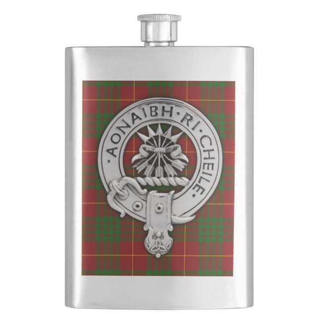 Petaca Clan Cameron Escudo y Tartán (Anverso)
