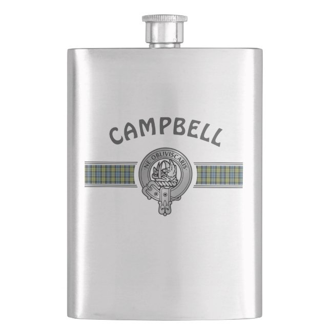 Petaca Clan Campbell (Edición) Escudo y Tartán (Anverso)