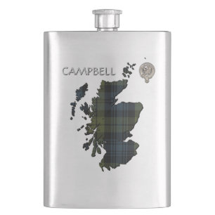 Petaca Clan Campbell Escudo y Tartán Map