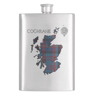 Petaca Clan Cochrane Escudo y Azure Tartan Map