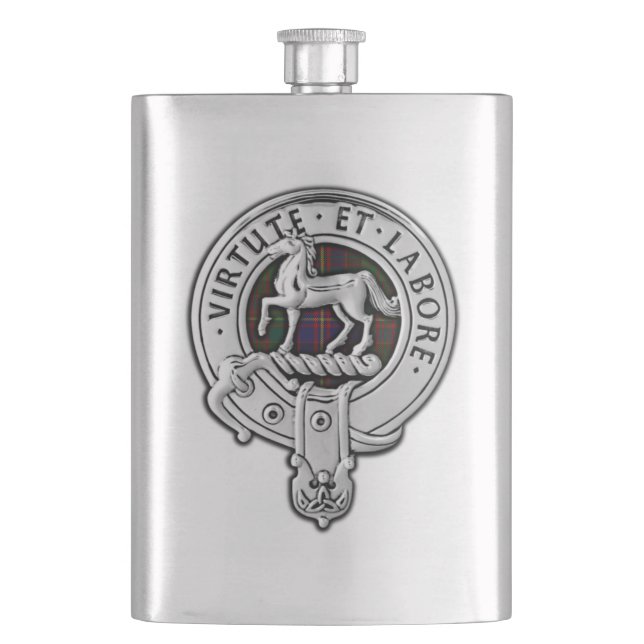 Petaca Clan Cochrane Escudo y Tartán (Anverso)