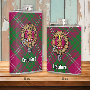 Petaca Clan Crawford Escudo sobre Tartán