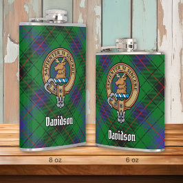 Petaca Clan Davidson Escudo sobre Tartán