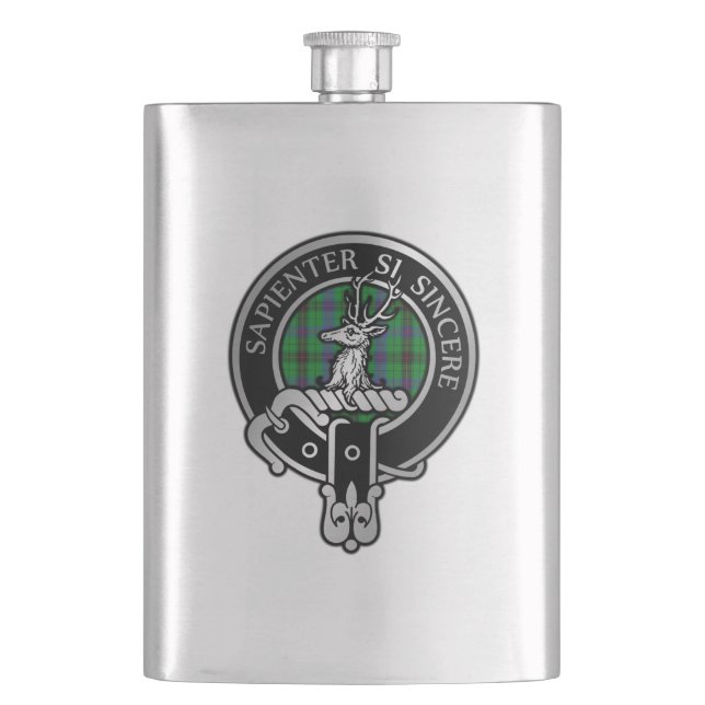 Petaca Clan Davidson Escudo y Tartan Flask (Anverso)