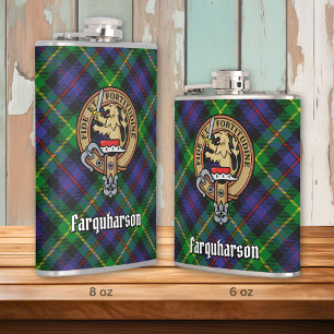 Petaca Clan Farquharson Escudo sobre Tartán