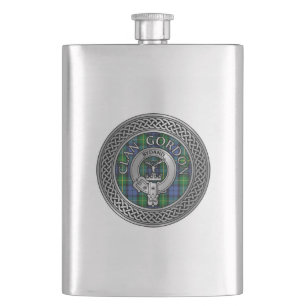 Petaca Clan Gordon Escudo y Tartan Knot Flask