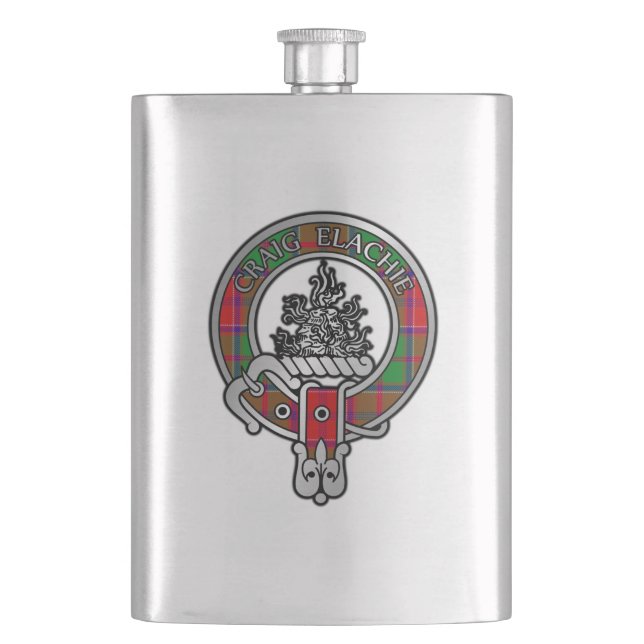 Petaca Clan Grant Escudo y Tartan Flask (Anverso)