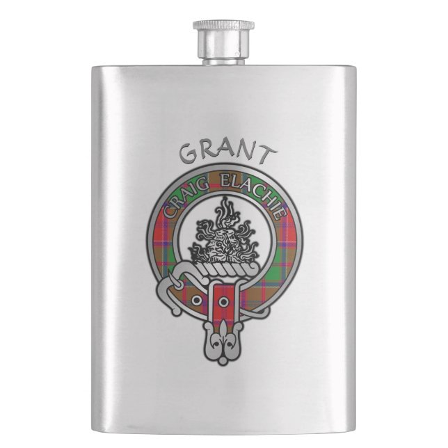 Petaca Clan Grant Escudo y Tartan Flask (Anverso)