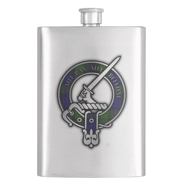 Petaca Clan Gunn Escudo y Tartan Flask (Anverso)