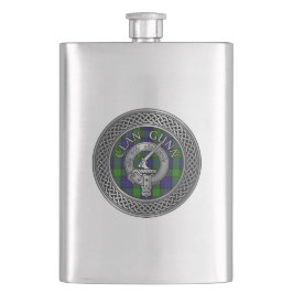 Petaca Clan Gunn Escudo y Tartan Knot Flask