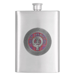Petaca Clan Hamilton Escudo & Tartan Knot Flask