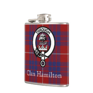 Petaca Clan Hamilton Escudo y Bandera de Tartán