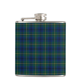 Petaca Clan Johnstone Blue y Green Scottish Tartan