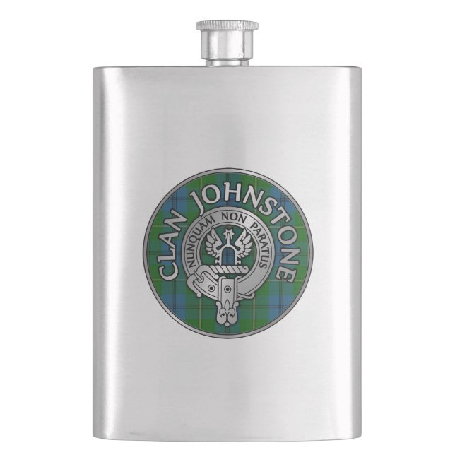 Petaca Clan Johnstone Escudo y Tartán (Anverso)