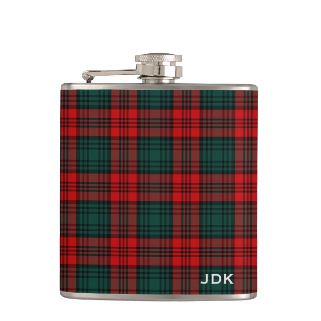 Petaca Clan Kerr Tartan Monogrammed (Anverso)