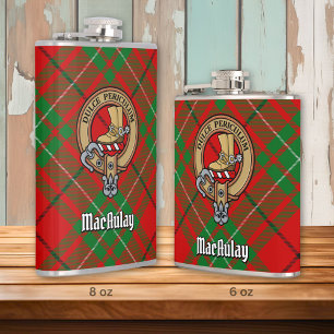 Petaca Clan MacAulay Escudo sobre Tartán