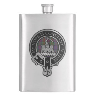 Petaca Clan MacDonald de Clanranald Escudo y Tartan Flask