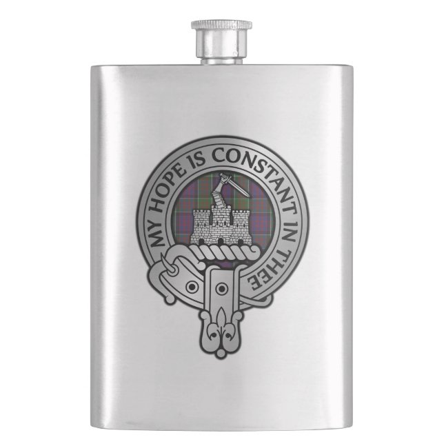 Petaca Clan MacDonald de Clanranald Escudo y Tartan Flask (Anverso)