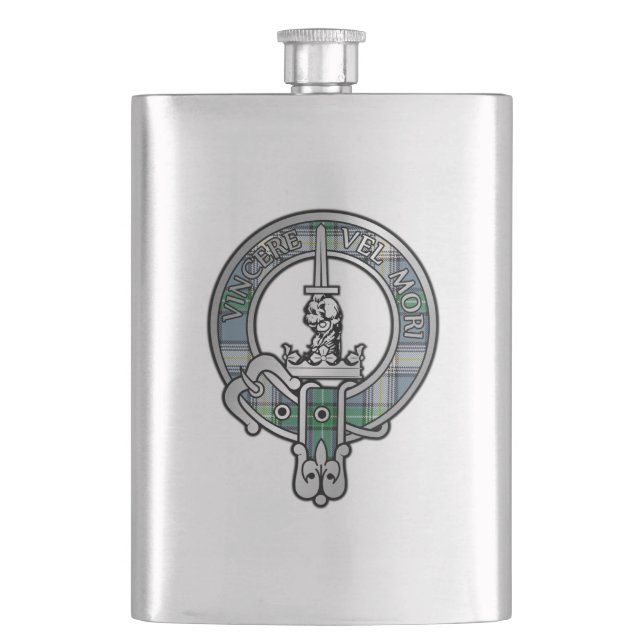 Petaca Clan MacDowall Escudo y Tartan Flask (Anverso)