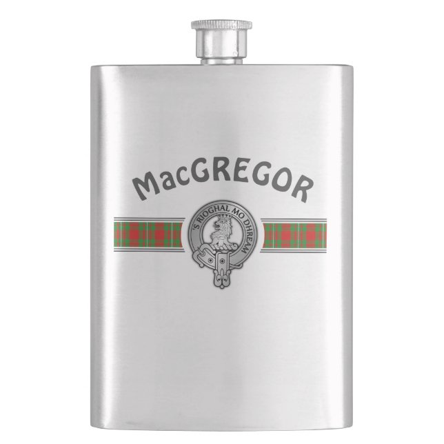 Petaca Clan MacGregor (Edit) Escudo y máscara de tartán (Anverso)