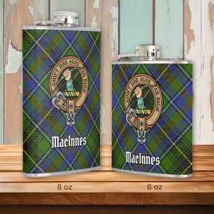 Petaca Clan MacInnes Escudo sobre Tartán